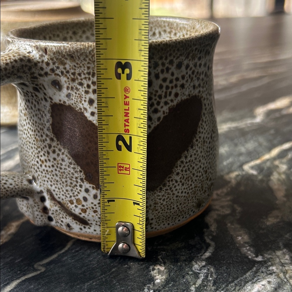 Artisan hand made ceramic 2 Mugs 1 Bowl Set brown speckle - Picture 12 of 13